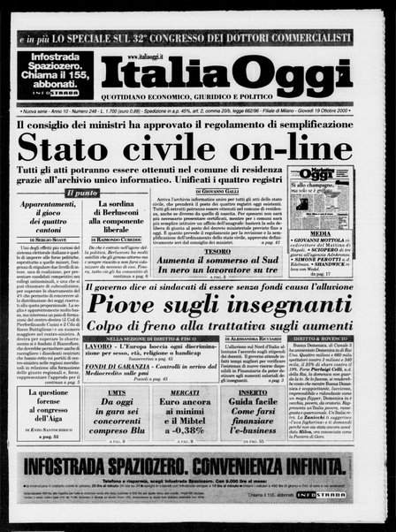 Italia oggi : quotidiano di economia finanza e politica